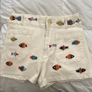 Embroidered Fish Shorts